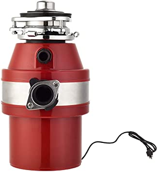 KUPPET Garbage Disposal, Garbage Disposal with1 HP Household Food Waste Garbage Disposal Continuous Feed with Power Cord 3 Level of Grinding 2600 RPM (Red)