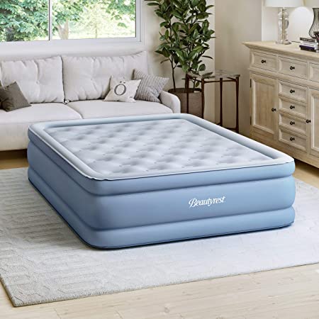 Simmons SB9517PLEXPDB Beautyrest Posture-Lux Express Air Bed, Cushioned Support, Adjustable Comfort Control, Hands-Free Pump, 15" Full, Blue