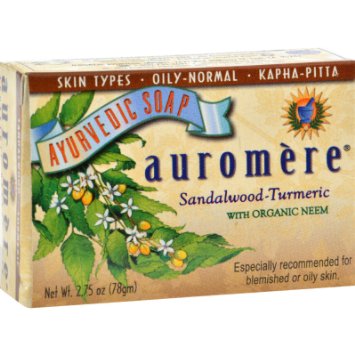 Sandal Turmeric Soap Auromere Ayurvedic Products 2.75 oz. Bar Soap