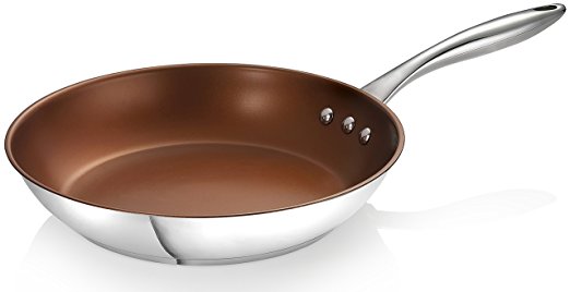 Ozeri ZP4-30BR 12" Stainless Steel Earth Pan, 12", Bronze Interior