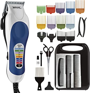 Wahl Color Pro Complete Hair Cutting Kit with Extended Accessories & Cape, Includes Color Coded Guide Combs and Color Coded Hair Length Key, Styling. | ⭐️ Exclusive