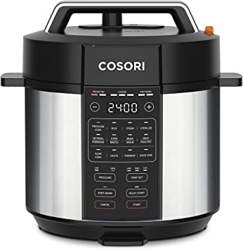 COSORI Electric Pressure Cooker, 9-in-1 Multi Cooker, 13 Presets, Rice Cooker, Slow Cooker, Sauté, Sous Vide, Sterilizer with Cookbook & Online Recipes, Dishwasher Safe, 1100W, Stainless Steel, 6QT