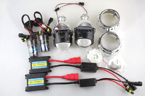 CAR ROVER® 2.5" H1 Bixenon Projector Lens with Shroud and 1 set 55W HID Xenon Full Kit 4300K