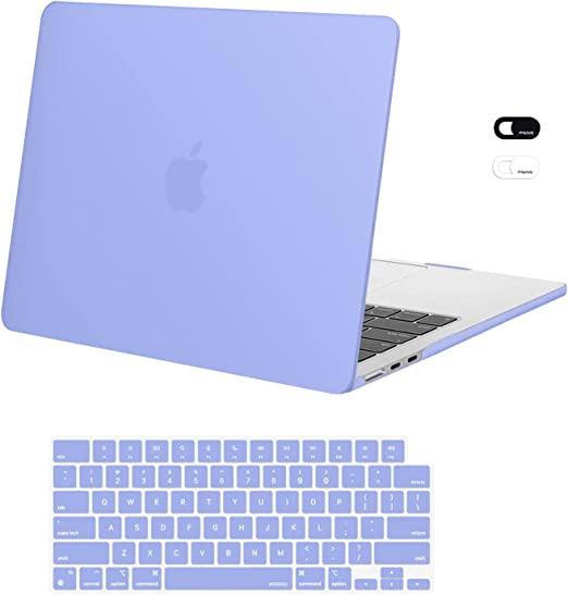 MOSISO Compatible with MacBook Air 13.6 inch Case 2022 2023 Release A2681 M2 Chip with Liquid Retina Display & Touch ID, Plastic Hard Shell Case & Keyboard Cover & Webcam Cover, Slate Blue