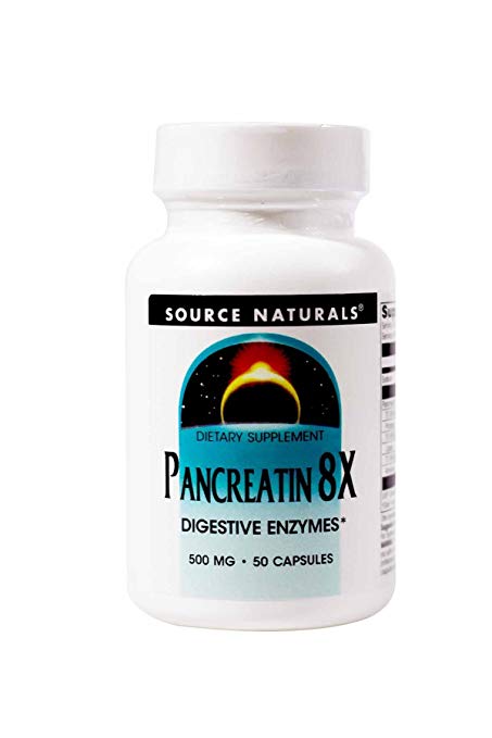 Source Naturals Pancreatin 8X 500mg - Premium - 50 Capsules