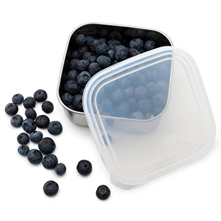 U-Konserve - To-Go Container, Stainless Steel, Ideal for Lunches, Picnics and Travel, Dishwasher Safe (Small, Stainless/Clear)