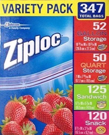 Ziploc Variety Pack 347 Total Bags