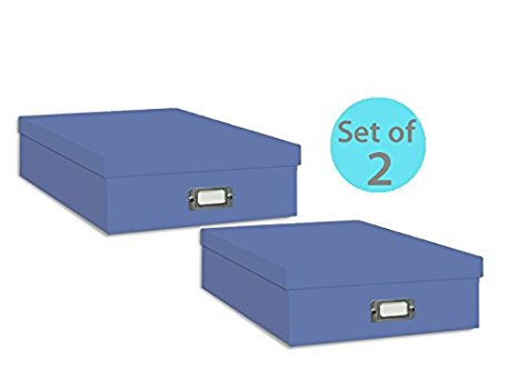 Pioneer Jumbo Scrapbook Storage Box, Sky Blue (Set of 2)