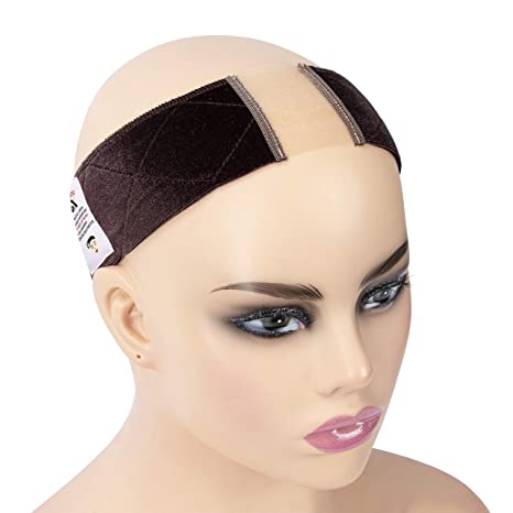GEX Beauty Lace Velvet Wig Grip Band for Lace Wigs Non Slip Adjustable Breathable Flexible Head Hair Band Frontal with Swiss Lace to Keep Wigs Secured and Prevent Headaches Brown