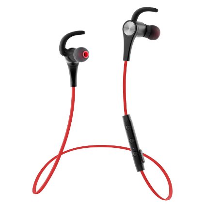 SoundPEATS Wireless Headphones Magnetic Earphones Sport In-Ear Secure Fit Stereo Bluetooth Earbuds for Running (Bluetooth 4.1, APT-X, 6 Hours Play, Sweatproof) Q12 - Red