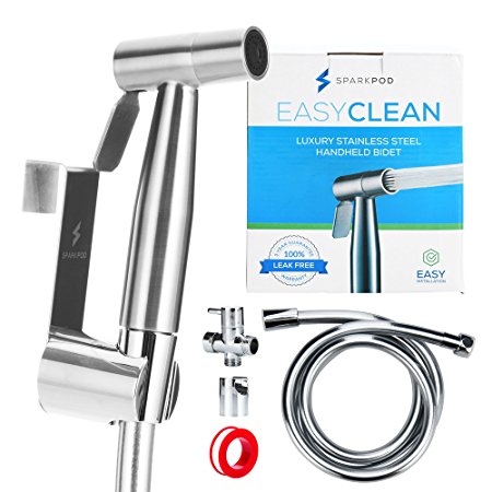 EasyClean Bidet Sprayer, Stainless Steel hand held Cloth Diaper Sprayer for Toilet with Adjustable Water Flow, Potty Training Spray for Easy Cleaning, Diaper Sprayer for Toilet Water Control