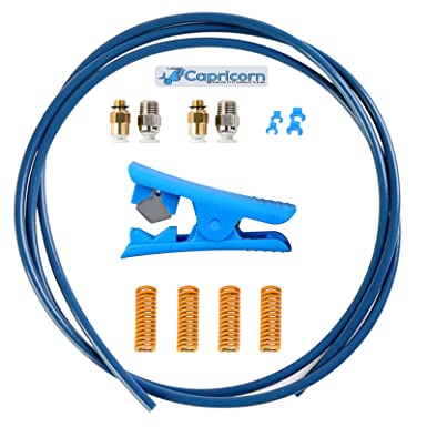 Creality Official Capricorn Bowden PTFE Tubing Kit, Teflon Tube XS Series 1 Meter for 1.75mm Filament with 4 PCS Mold Spring, Pipe Cutter,M6 M8 Pneumatic Joint for Ender 3/3 Pro/3 V2/5, CR-10/10S/20/20 Pro