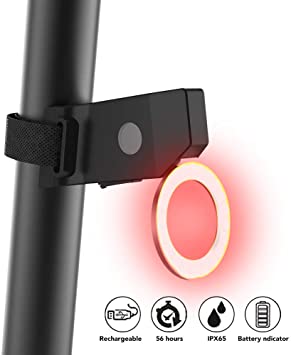Bike Tail Light, Acsin Bike Rear Lights Ultra Bright 5 Modes 10 Lumens 24 COB LED USB Rechargeable IP6 Waterproof Micro Bicycle Taillight Detachable Rear Safety Red Bicycle Blinker