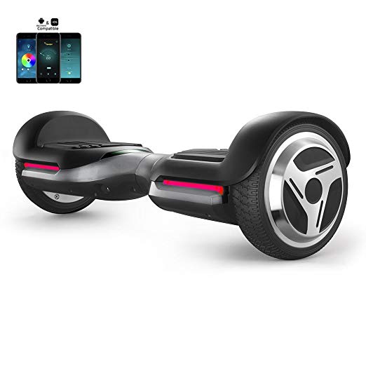Spadger G1 Premium Hoverboard Auto-Balancing Wheel with Bluetooth Speaker & LED Lights Pro - Smart App Available [Silver]