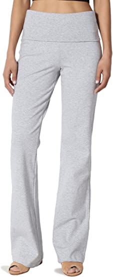 TheMogan S~3X Thick Stretch Cotton Foldover Waist Capirs Or Bootleg Yoga Pants