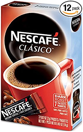 Nescafe Clasico Coffee Sticks, 7 Count (Pack of 12)