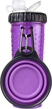 Dexas Popware Snack Dual Chambered 16 oz Hydration Bottle & Snack Container