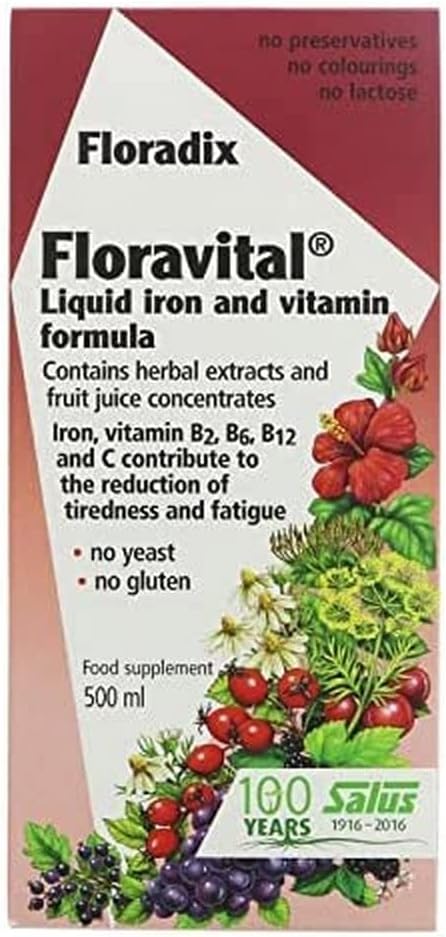 FLORADIX Floravital Iron   Herbs Liquid Formula, 500 ml