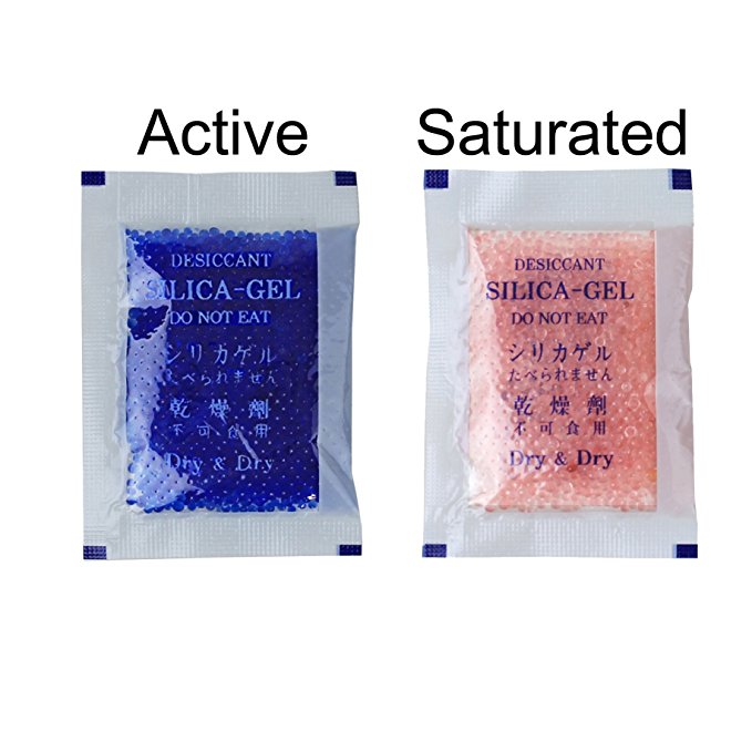 [52 Packs] 5 Gram Blue "Dry & Dry" Premium Indicating(Blue to Pink) Silica Gel Packets