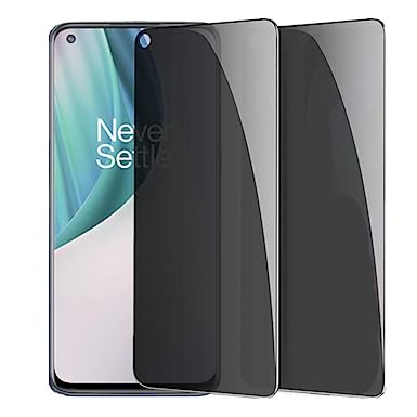 IQShield Privacy Tempered Glass Screen Protector Guard Compatible for Oneplus Nord 2T 5G with Edge to Edge Coverage and Easy Installation kit (Pack Of 1)