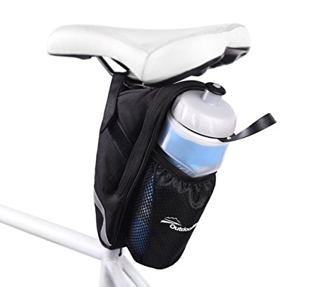 OutdoorMaster Saddle Bag Seat Bag With Spare for Water Bottle Pouch And Separate Rainproof Cover