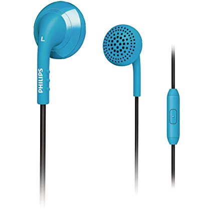 Philips SHE2675 in-Ear Earbud Headset Headphone w/Microphone- Blue