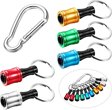 1/4 Inch Hex Shank Keychain, Extension Bar Screwdriver Bits, Holder Socket Adapter Drill Bit, Fast Change Bit Holder for Electric Screwdrivers and Drill Bits (Assorted Colors,10 Pieces)