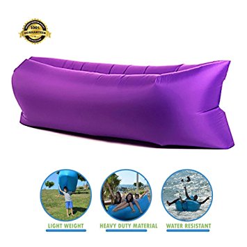 Fast Inflatable Lounger, ZONV Sleeping Lazy Sofa Chair, Hangout Bean Bag, Air Bag sofa for Outdoor Indoor Camping Beach Hiking Office - Siesta bed（Purple）