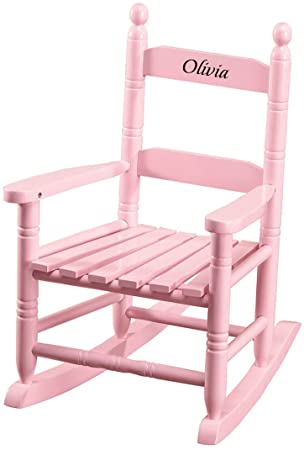 Miles Kimball Personalized Pink Children's Rocker - Black Font