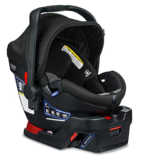 Britax B-Safe Ultra Infant Car Seat - Rear Facing | 4 to 35 Pounds - Reclinable Base, 2 Layer Impact Protection | Nanotex Technology, Stay Clean Grey