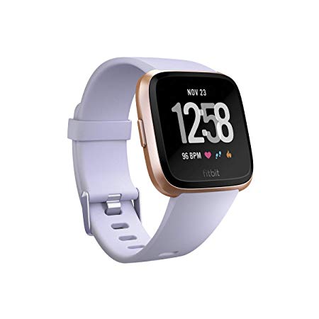 Fitbit Versa Smart Watch, Periwinkle/Rose Gold, Aluminium, One Size (S & L Bands Included)