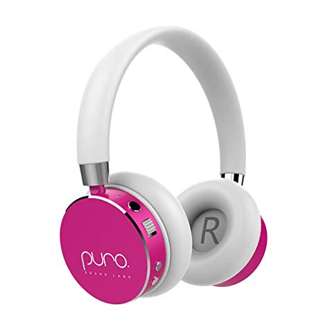 Puro Sound Labs BT2200 Over-Ear Headphones Lightweight Portable Kids Earphones with Safe Wireless, Volume Limiting, Bluetooth and Noise Isolation for iPhone/Android/PC/Tablet - BT2200 Pink
