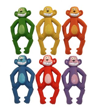 Multipet Lenny the Monkey Latex Plush File Dog Toy, 10.5-Inch, Assorted