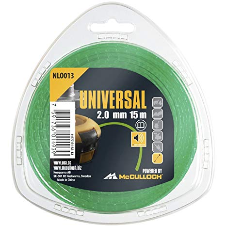 Universal NLO013 Low Noise Trimmer Line for All Grass Trimmers, 2.0 mm x 15 m