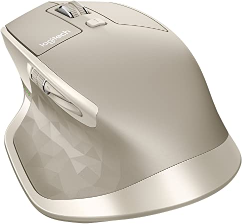 Logitech MX Master Wireless Mouse, Bluetooth or 2.4 GHz with USB Unifying Mini-Receiver, 1000 DPI Any Surface Laser Tracking, 5-Buttons, PC / Mac / Laptop - Stone Grey White