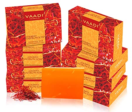 Vaadi Herbals Saffron Oil Bar Soap, 2.65 Ounce Each (Pack of 8)