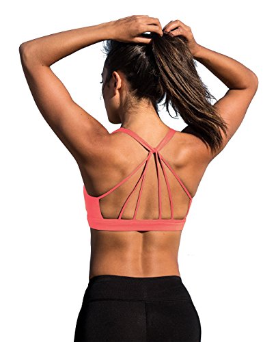 icyzone Padded Strappy Sports Bra Yoga Tops Activewear Workout Clothes For Women