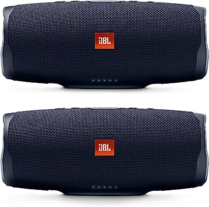 JBL Charge 4 Portable Waterproof Wireless Bluetooth Speaker Bundle - (Pair) Black