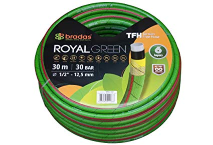 30M ROYAL GREEN PREMIUM HOSE,YOU WILL NOT GET A BETTER HOSE ,SIX LAYERS OF PROTECTION SO NO TWISTING,NO KINKING EVEN WHEN COLD!,THIS HOSE IS SO GOOD ITS EVEN CLEARED FOR DRINKING WATER,THIS WILL NEVER BE A CHEAP HOSE BUT WILL APPEAL TO GARDENERS WHO KNOW THEY HAVE TO PAY A LITTLE MORE TO GET SOMETHING THAT PERFORMS.WE BELIEVE THAT THIS PRODUCT IS SO GOOD WE OFFER AN UNLIMITED GUARANTEE!!