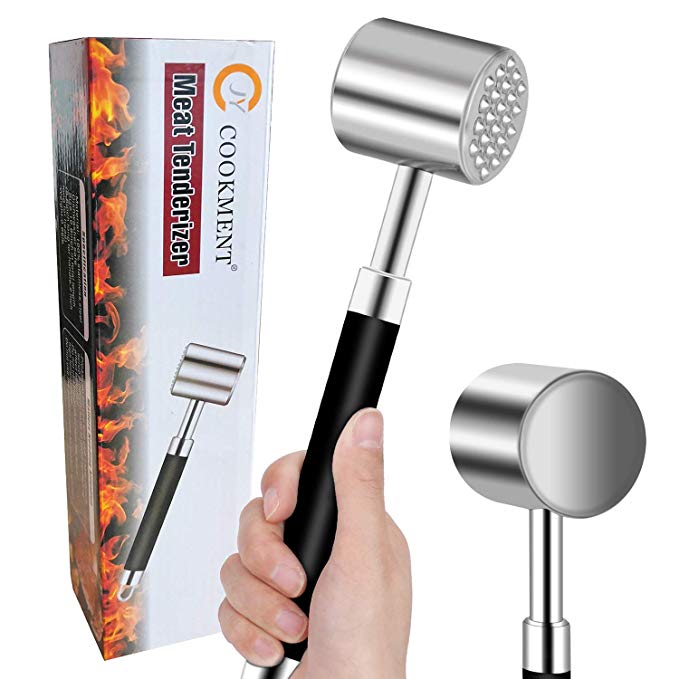 Meat Tenderizer Hammer/Stainless Steel Mallet Tool/Pounder For Tenderizing Steak,Beef And Poultry.Heavy Duty Construction With comfort Grip Handle - Dishwasher Safe