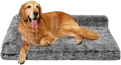 Orthopedic Dog Bed for Large Medium Dogs,L-Shaped Bolster Pet Bed with Washable and Removable Cover,Durable Large Dog Bed Pet Cushion with Anti-Slip and Waterproof Bottom,Fits up to 55/77 lbs