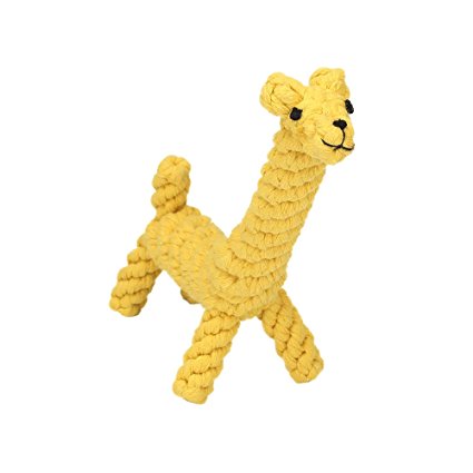 Vivifying Puppy Chew Toy, Durable Braided Cotton Dog Toys Giraffe for Small Dog Teeth Cleaning (Yellow)