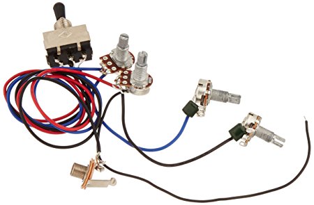 lotmusic Wiring Harness Prewired 2v2t 3way Toggle Switch Jack 500k Pots for Gibson Replacement Guitar- 1 set