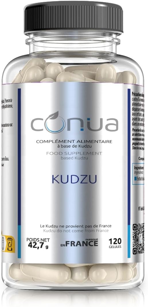 Kudzu titrated to 40% in isoflavones and 12% in daidzein Highly Dosed Extract Standardized in Isoflavones | Powerful Antioxidant | 120 Capsules | 4 Month 120 Days Bottle| Vegan Plus