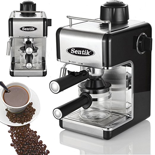 Sentik Professional Espresso Cappuccino Coffee Maker Machine Home - Office (Black)