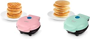 DASH Mini Maker for Waffles and Griddle for Pancakes (Pink)