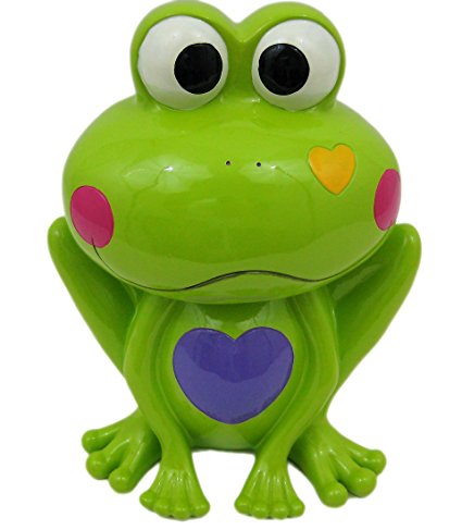 Adorable Green Frog Hearts Money Bank Piggy
