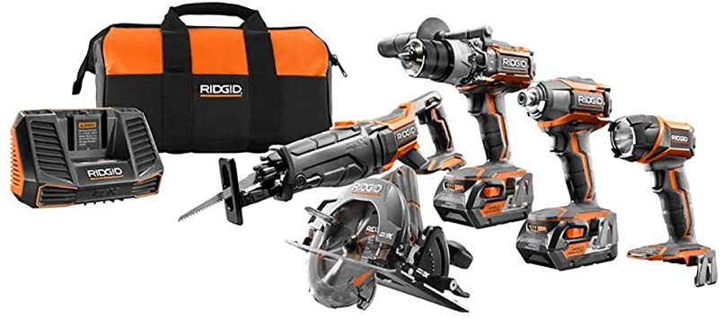 RIDGID Tool Company R9652 18V Tool Combo Kit (5 Piece)