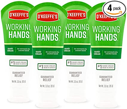 O'Keeffe's Working Hands Hand Cream, 3 ounce Tube, (Pack of 4)