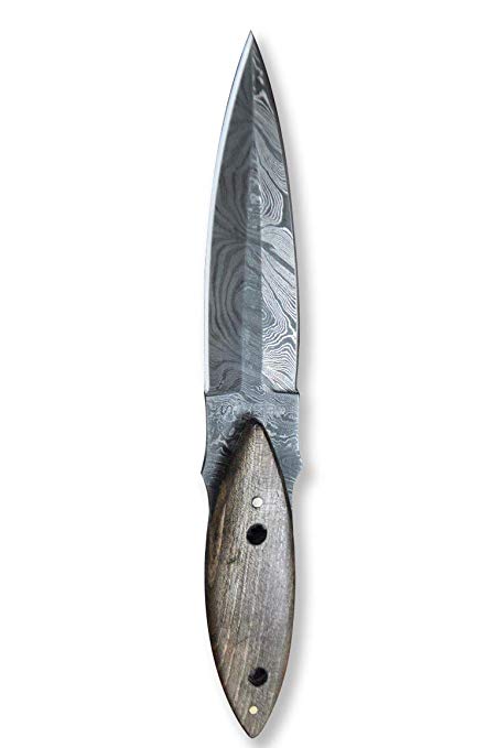 Perkin Knives - Custom Handmade Damascus Hunting Knife - Double Edge Knife - Full Tang